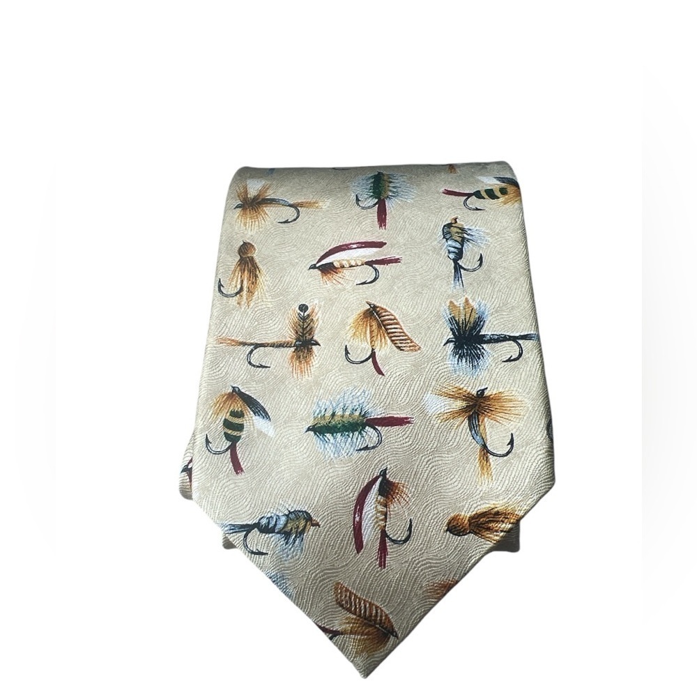 RM SPORT Ralph Marlin fishing hook vintage silk tie